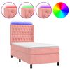 vidaXL &Kappa;&rho;&epsilon;&beta;ά&tau;&iota; Boxspring &mu;&epsilon; &Sigma;&tau;&rho;ώ&mu;&alpha; & LED &Rho;&omicron;&zeta; 80 x 200 &epsilon;&kappa;. &Beta;&epsilon;&lambda;&omicron;ύ&delta;&iota;&nu;&omicron;