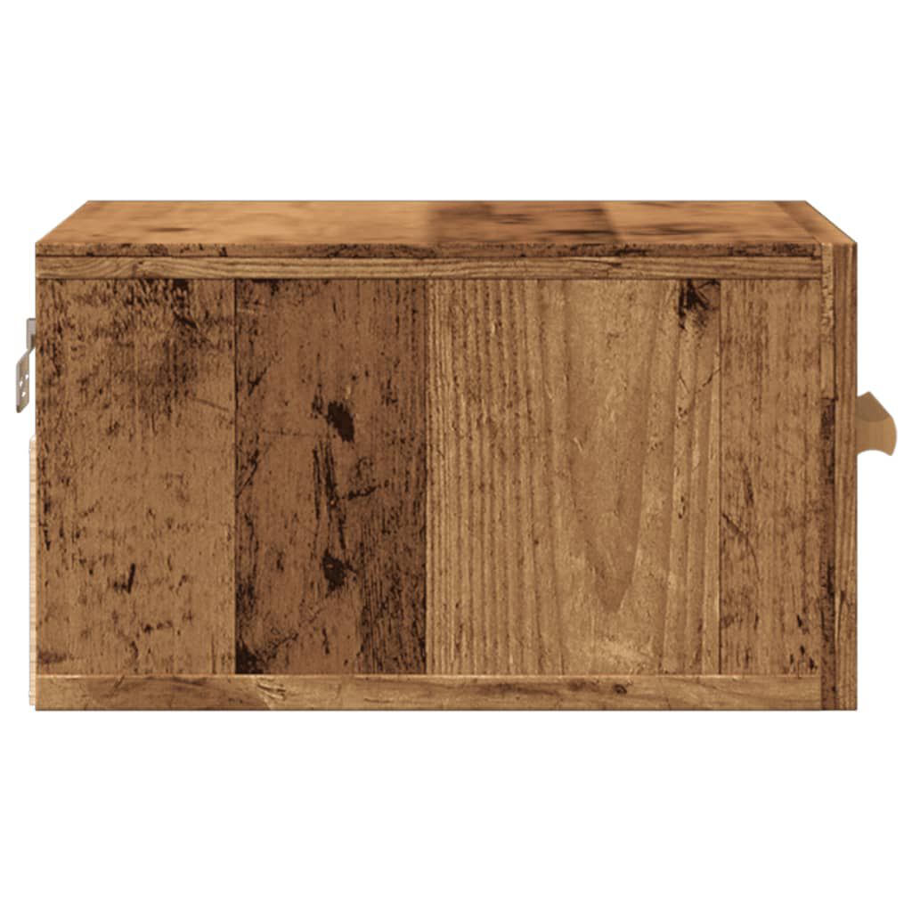 vidaXL Κομοδίνο Επιτοίχιο Όψη Παλαιού Ξύλου 35 x 35 x 20 εκ.