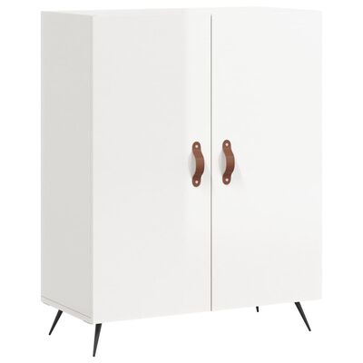 vidaXL Ντουλάπι Γυαλιστερό Λευκό 69,5x34x180 εκ. Επεξεργασμένο Ξύλο