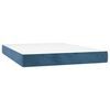 vidaXL Κρεβάτι Boxspring με Στρώμα & LED Σκ. Μπλε 140x190εκ. Βελούδινο
