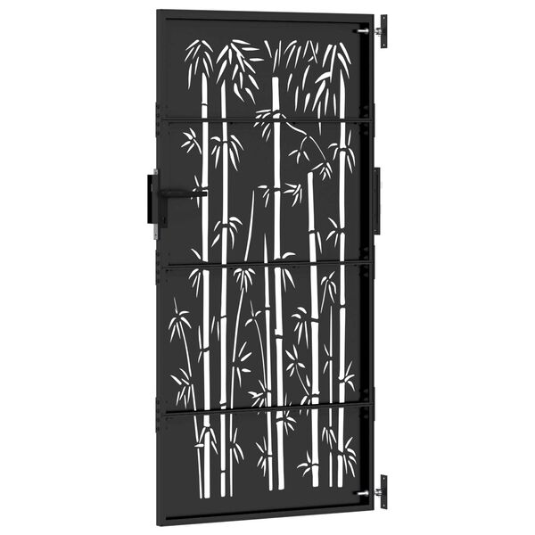 vidaXL Πύλη Κήπου Άλλο Μαύρο 105 x 175 cm Ατσάλι με Επικάλυψη Πούδρας