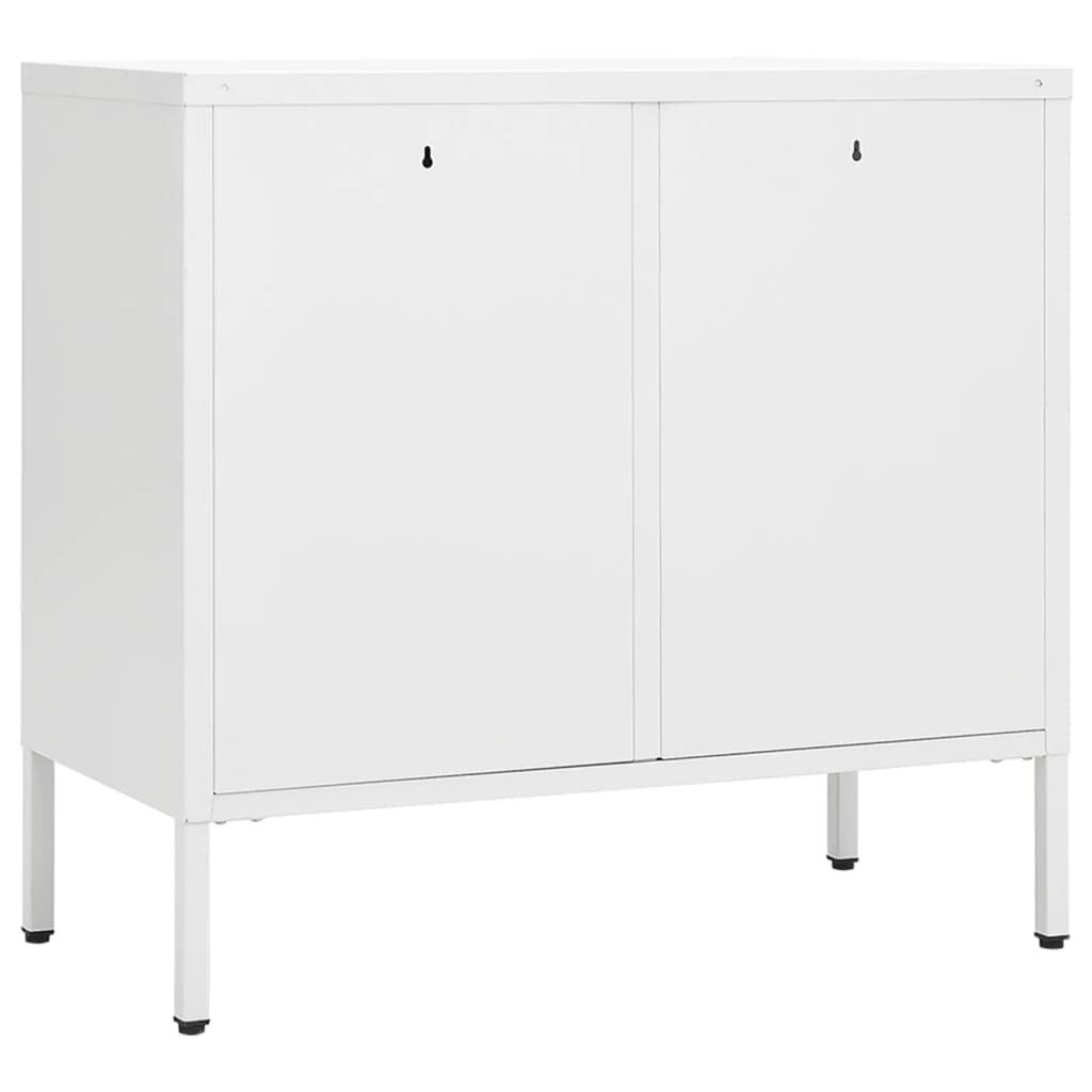 vidaXL Μπουφές Λευκός 75 x 35 x 70 εκ. από Ατσάλι και Ψημένο Γυαλί