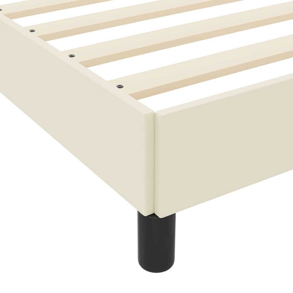 vidaXL Κρεβάτι με στρώμα Κρεμ 90 x 200 cm Τεχνητό δέρμα