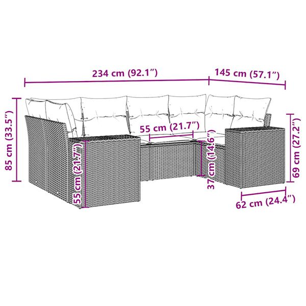 vidaXL &Kappa;&alpha;&nu;&alpha;&pi;έ&sigmaf; &Kappa;ή&pi;&omicron;&upsilon; 6 &Tau;&epsilon;&mu;&alpha;&chi;ί&omega;&nu; &Mu;&alpha;ύ&rho;&omicron; &alpha;&pi;ό &Sigma;&upsilon;&nu;&theta;&epsilon;&tau;&iota;&kappa;ό &Rho;&alpha;&tau;ά&nu; &mu;&epsilon; &Mu;&alpha;&xi;&iota;&lambda;ά&rho;&iota;&alpha;