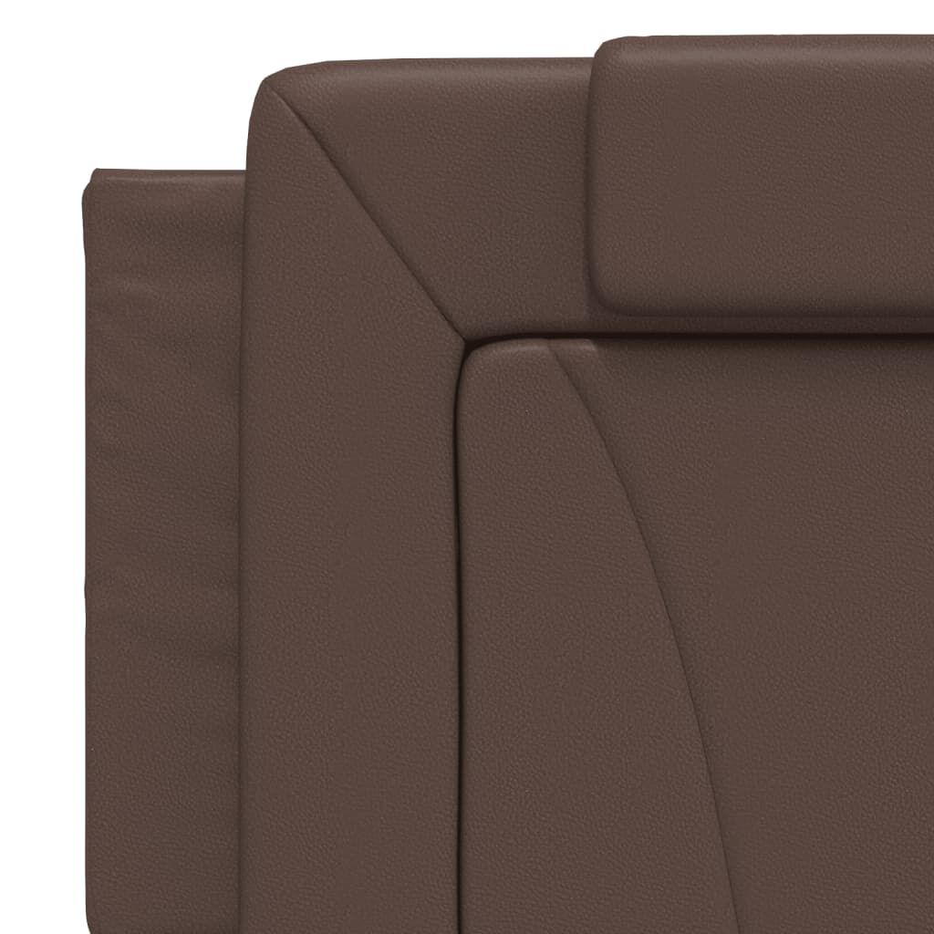 vidaXL Πλαίσιο Κρεβατιού με Κεφαλάρι Καφέ 160x200 εκ. Συνθετικό Δέρμα