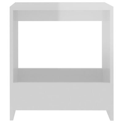 vidaXL Τραπέζι Βοηθητικό Γυαλιστερό Λευκό 50 x 26 x 50 εκ. Μοριοσανίδα