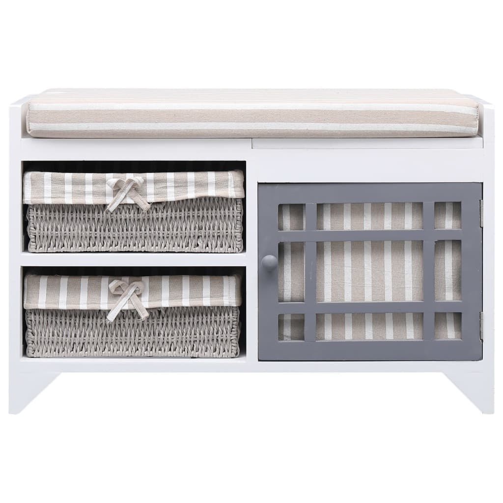 vidaXL Πάγκος Χολ Λευκός 70 x 33,5 x 45 εκ. από Ξύλο Παυλώνιας
