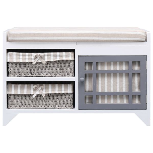 vidaXL Πάγκος Χολ Λευκός 70 x 33,5 x 45 εκ. από Ξύλο Παυλώνιας