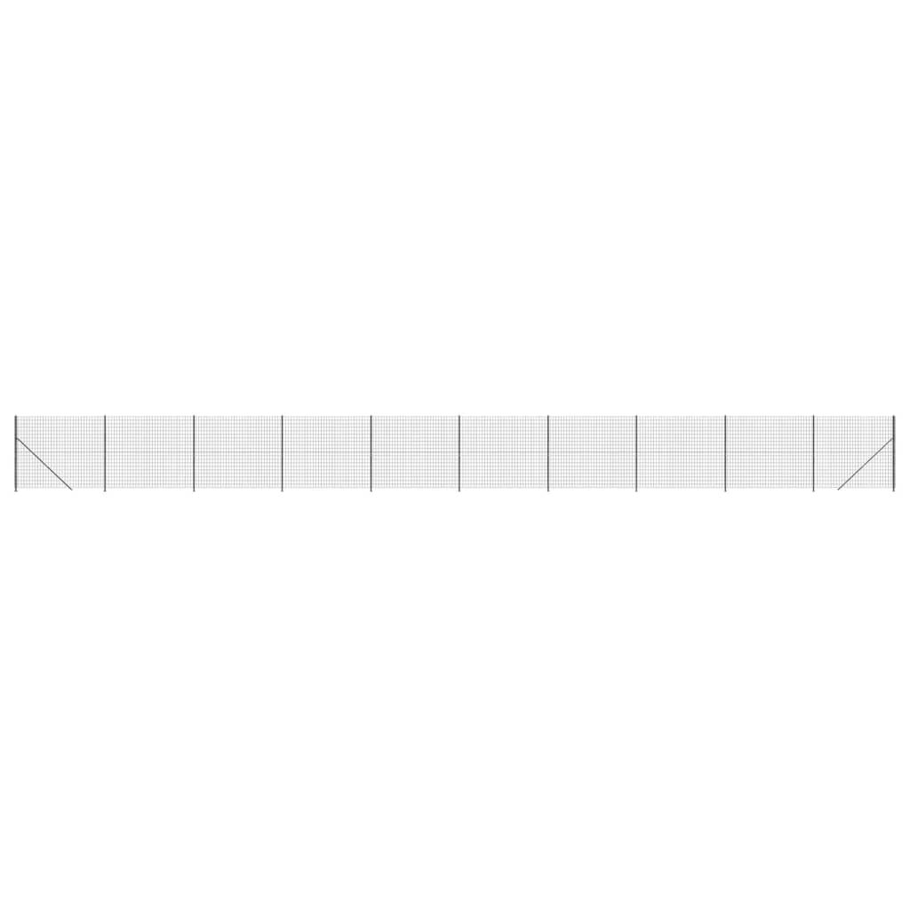 vidaXL Συρματόπλεγμα Περίφραξης Ανθρακί 1,6 x 25 μ. με Βάσεις Φλάντζα