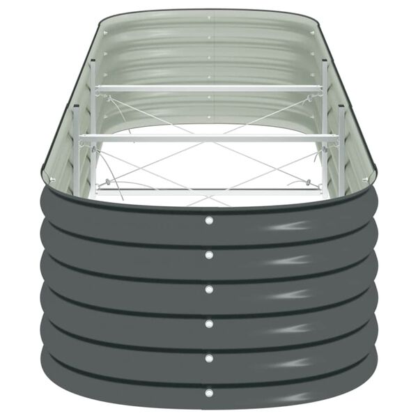 vidaXL Ζαρντινιέρα Υπερυψωμένη Γκρι 320x80x44 εκ. Γαλβανισμ. Χάλυβας