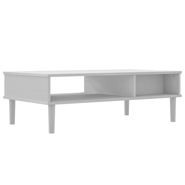 vidaXL Τραπεζάκι Σαλονιού SENJA Λευκό / Ρατάν 100x55x33 εκ. Μασίφ Ξύλο