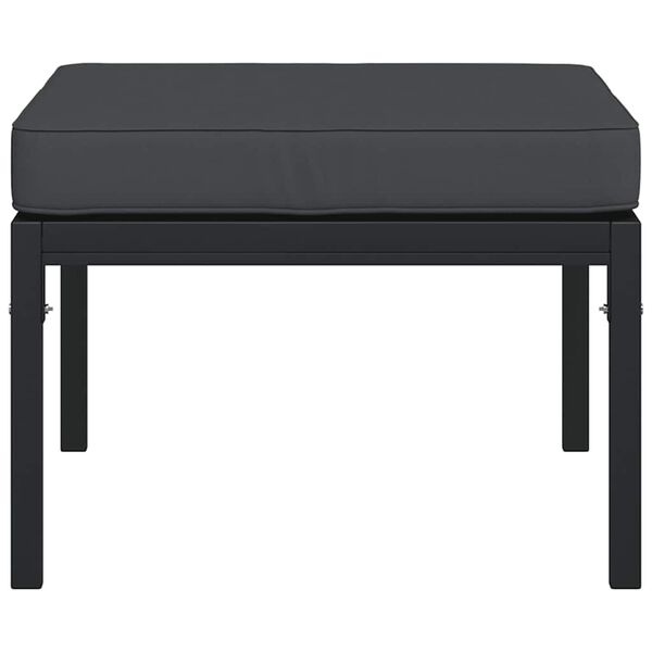 vidaXL Υποπόδια Κήπου 2 τεμ. 60 x 60 x 35 εκ Ατσάλι με Γκρι Μαξιλάρια