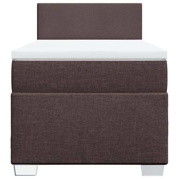 vidaXL Κρεβάτι Boxspring με Στρώμα Σκούρο Καφέ 80x200 εκ. Υφασμάτινο