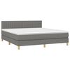 vidaXL Κρεβάτι Boxspring με Στρώμα Σκούρο Γκρι 180x200 εκ Υφασμάτιν
