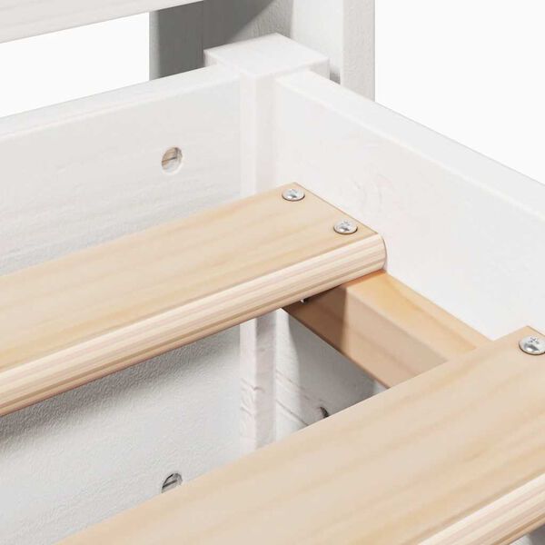 vidaXL Σκελετός Κρεβ. Χωρίς Στρώμα Λευκό 120x190 εκ Μασίφ Πεύκο