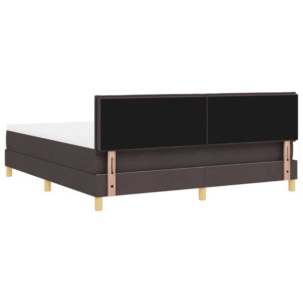 vidaXL Κρεβάτι με ελατήρια με Ματress & LED Καφέ 180x200 εκ. Ύφασμα