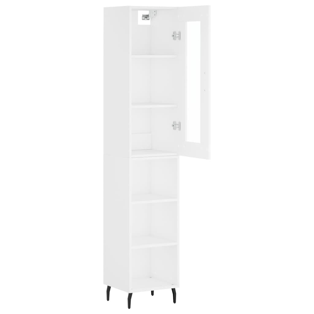 vidaXL Ντουλάπι Λευκό 34,5 x 34 x 180 εκ. από Επεξεργασμένο Ξύλο