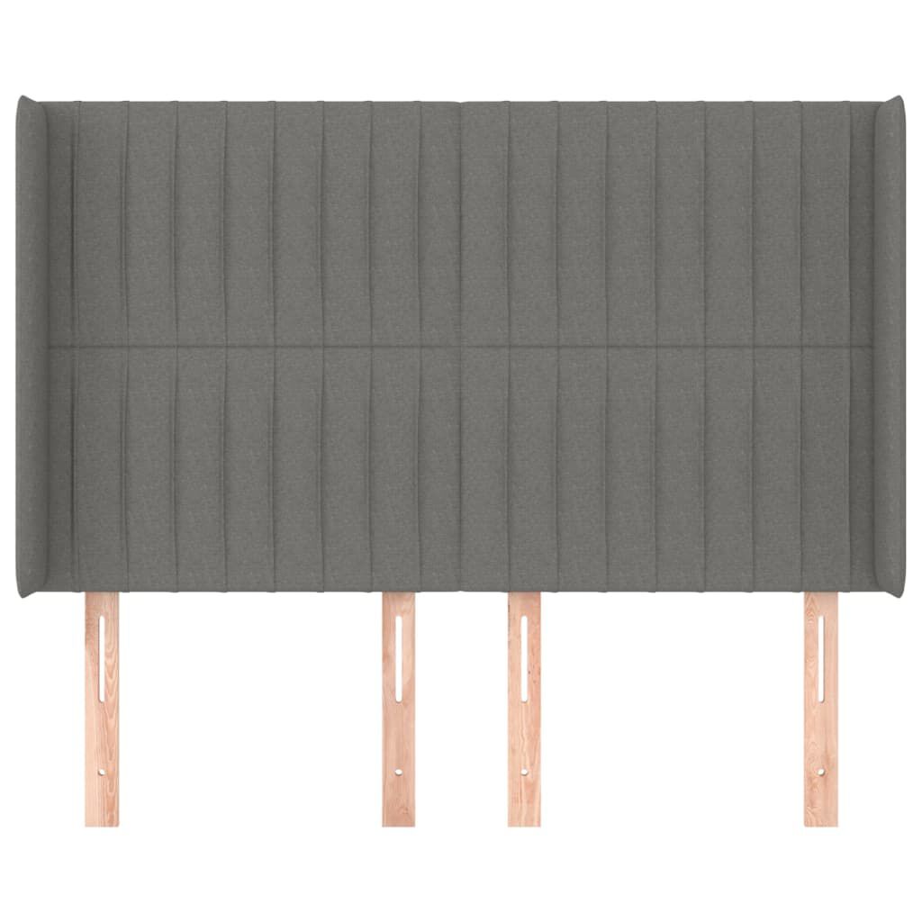 vidaXL Κεφαλάρι με Πτερύγια Σκούρο Γκρι 147x16x118/128 εκ. Υφασμάτινο