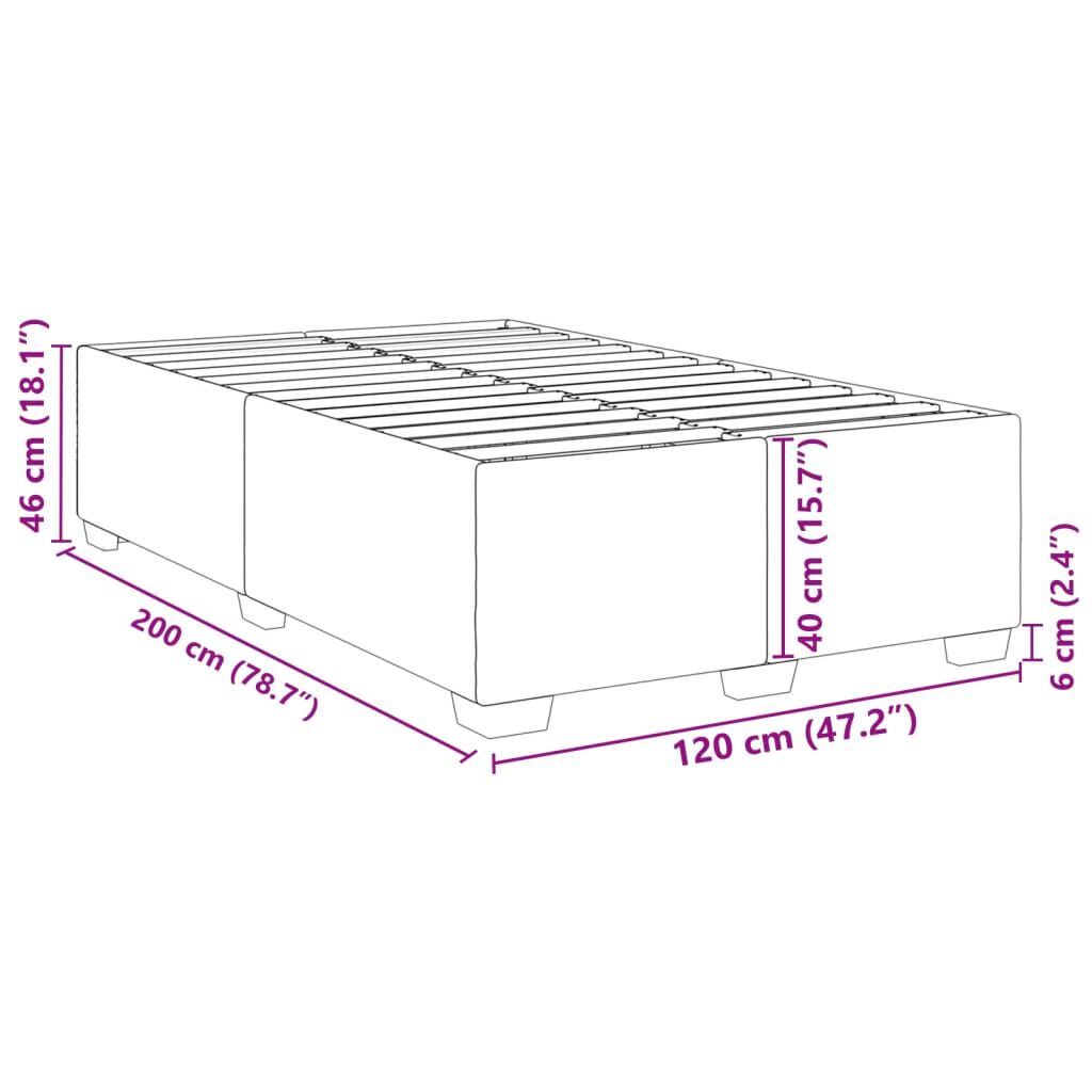 vidaXL Πλαίσιο Κρεβατιού Μπλε 120 x 200 εκ. Βελούδινο
