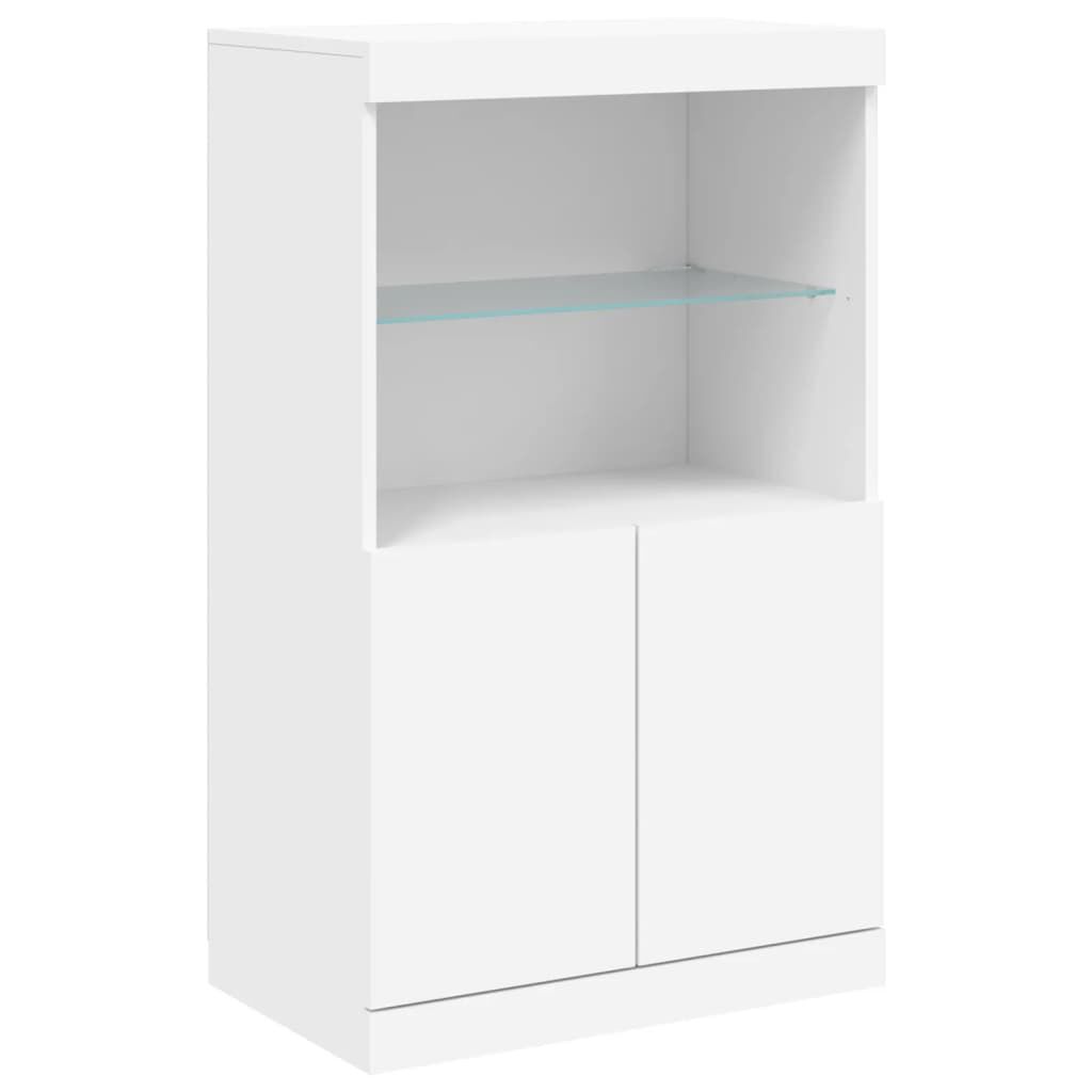 vidaXL Μπουφές με Φώτα LED Λευκός 181,5 x 37 x 100 εκ.