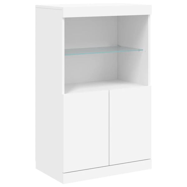 vidaXL Μπουφές με Φώτα LED Λευκός 181,5 x 37 x 100 εκ.