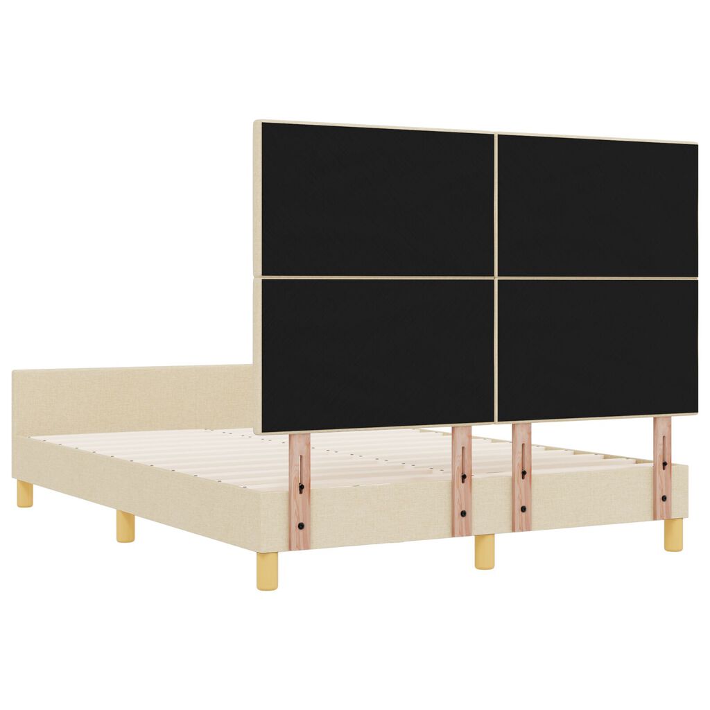 VidaXL Κρεβάτι Κρεμ 140x200 εκ. Υφασμάτινο