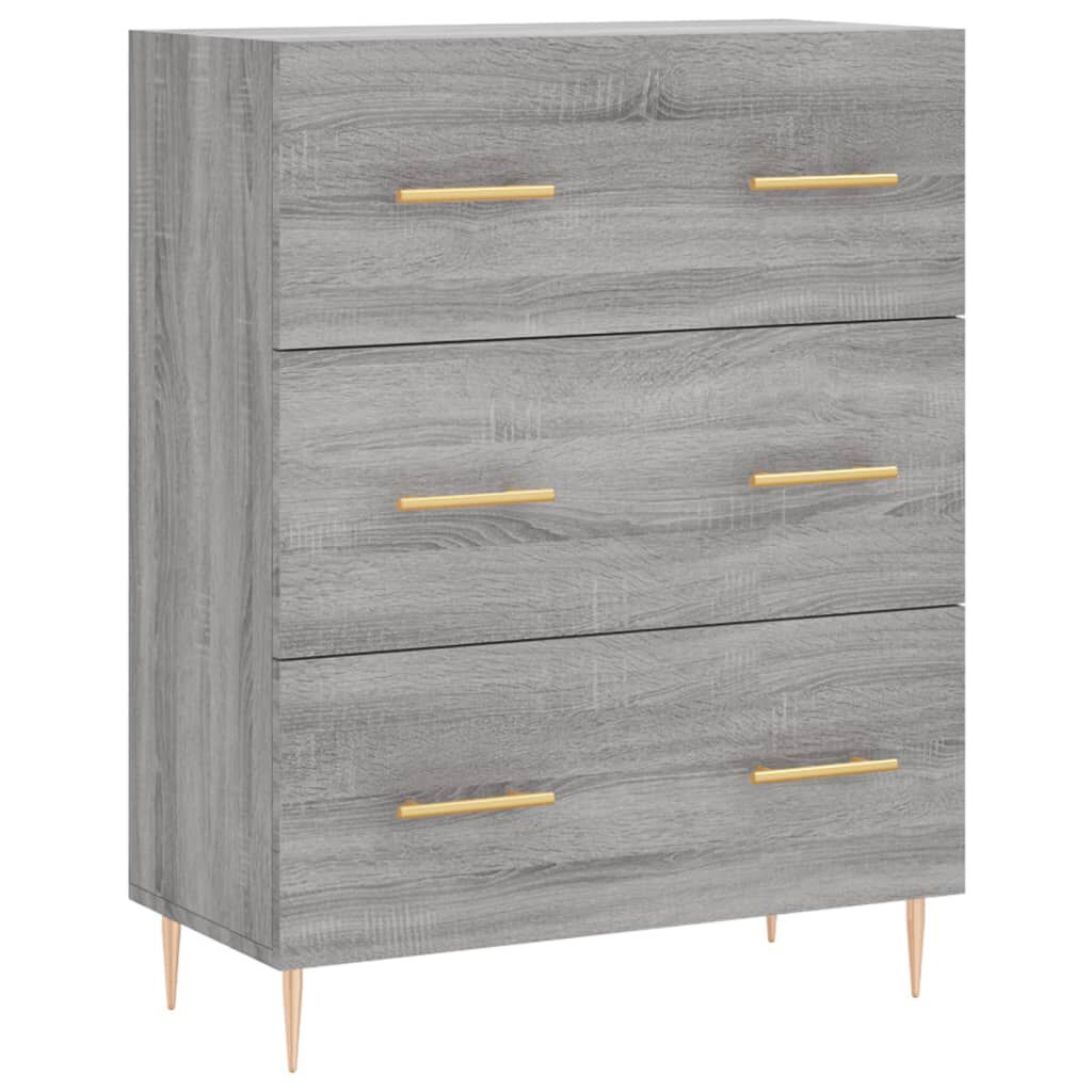 vidaXL Ντουλάπι Γκρι Sonoma 69,5 x 34 x 180 εκ. Επεξεργασμένο Ξύλο