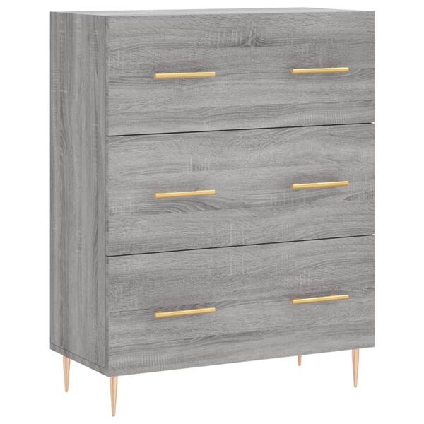 vidaXL Ντουλάπι Γκρι Sonoma 69,5 x 34 x 180 εκ. Επεξεργασμένο Ξύλο