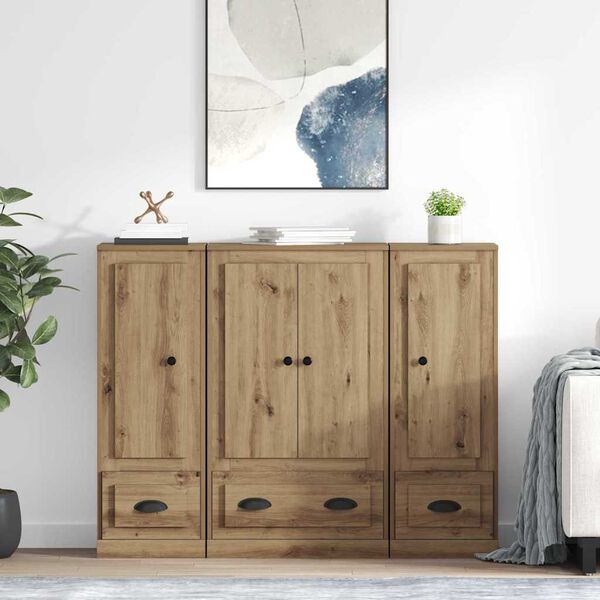 vidaXL Highboard &mu;&epsilon; &sigma;&upsilon;&rho;&tau;ά&rho;&iota; 3 pcs Artisan Oak &Epsilon;&pi;&epsilon;&xi;&epsilon;&rho;&gamma;&alpha;&sigma;&mu;έ&nu;&omicron; &xi;ύ&lambda;&omicron;