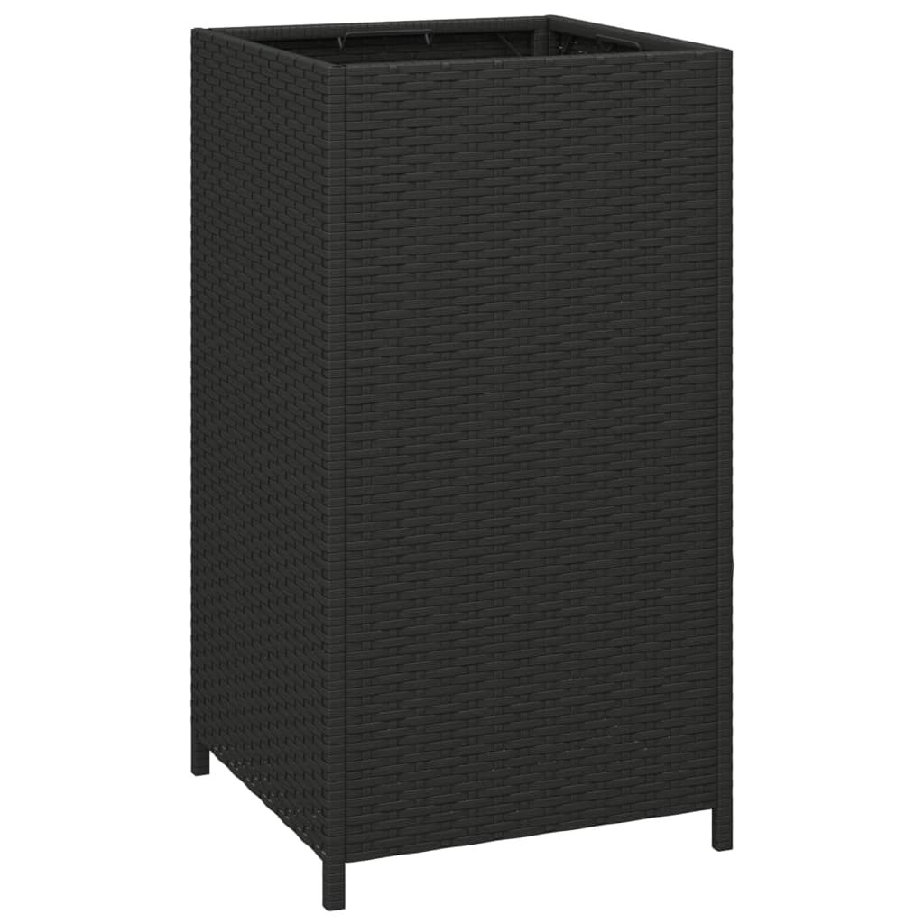 vidaXL Κάδος Απορριμάτων Μαύρος 40 x 40 x 80 εκ. από Συνθετικό Ρατάν