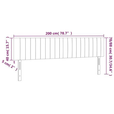 vidaXL Κεφαλάρια Κρεβατιού 2 τεμ. Αν. Γκρι 100x5x78/88 εκ. Βελούδινο