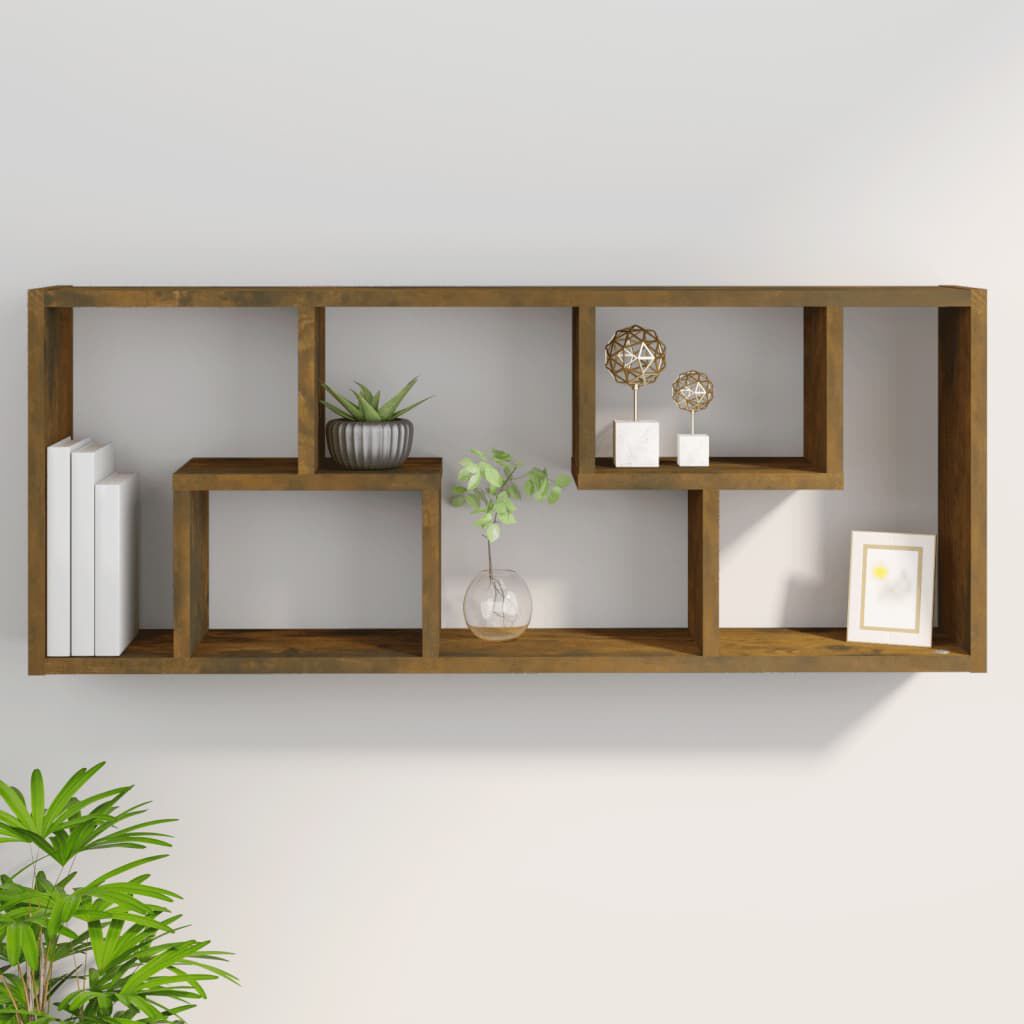 vidaXL Ραφιέρα Τοίχου Καπνιστή Δρυς 36x16x90 εκ. Επεξεργασμένο Ξύλο