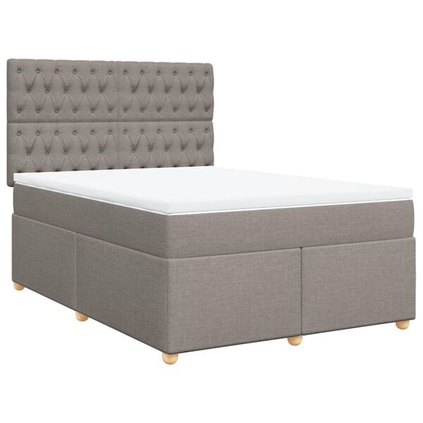 vidaXL &Kappa;&rho;&epsilon;&beta;ά&tau;&iota; Boxspring &mu;&epsilon; &Sigma;&tau;&rho;ώ&mu;&alpha; Taupe 160x200 &epsilon;&kappa;. &Upsilon;&phi;&alpha;&sigma;&mu;ά&tau;&iota;&nu;&omicron;