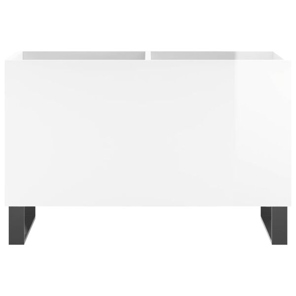 vidaXL Δισκοθήκη Γυαλιστερή Λευκή 74,5x38x48 εκ. Επεξεργασμένο Ξύλο