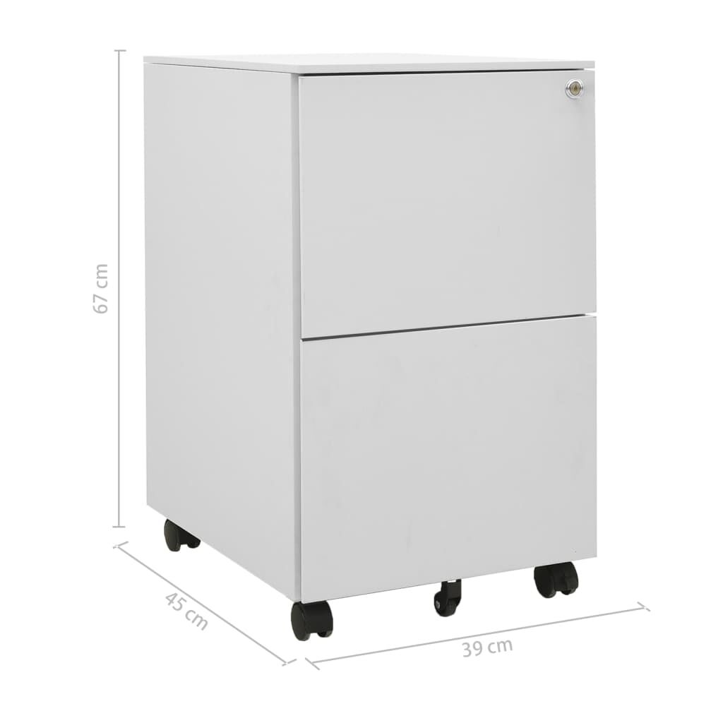 vidaXL Αρχειοθήκη Φορητή Ανοιχτό Γκρι 39 x 45 x 67 εκ. Ατσάλινη