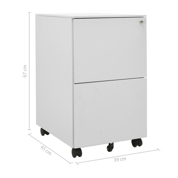 vidaXL Αρχειοθήκη Φορητή Ανοιχτό Γκρι 39 x 45 x 67 εκ. Ατσάλινη