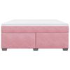 vidaXL Κρεβάτι Boxspring με Στρώμα Ροζ 180x200 εκ. Βελούδινο