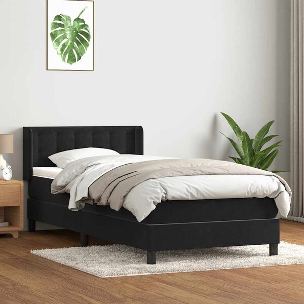 vidaXL &Kappa;&rho;&epsilon;&beta;ά&tau;&iota; Boxspring &mu;&epsilon; &Sigma;&tau;&rho;ώ&mu;&alpha; &Mu;&alpha;ύ&rho;&omicron; 90x210 &epsilon;&kappa;. &Beta;&epsilon;&lambda;&omicron;ύ&delta;&iota;&nu;&omicron;