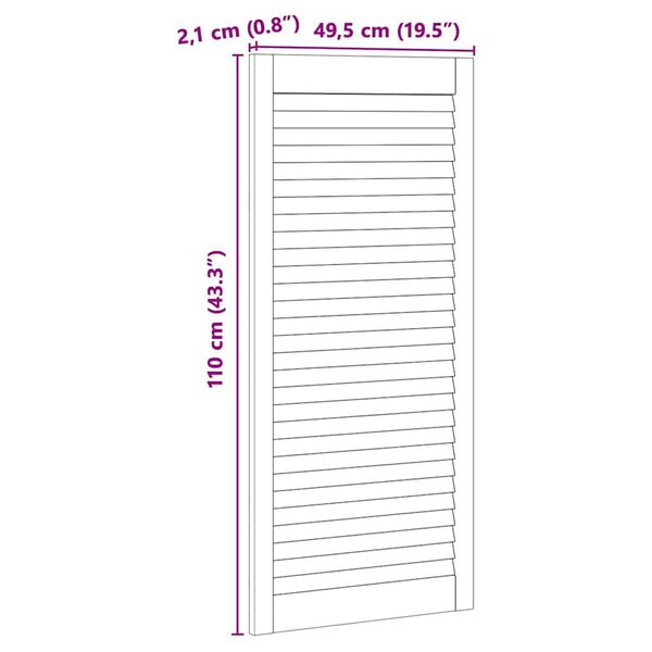 vidaXL Πόρτες Ντουλάπας με πόρτα 4 pcs Καφέ 110 x 49.5 x 2.1 εκ