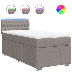vidaXL &Kappa;&rho;&epsilon;&beta;ά&tau;&iota; Boxspring &mu;&epsilon; &Sigma;&tau;&rho;ώ&mu;&alpha; Taupe 90x200 &epsilon;&kappa;. &Upsilon;&phi;&alpha;&sigma;&mu;ά&tau;&iota;&nu;&omicron;
