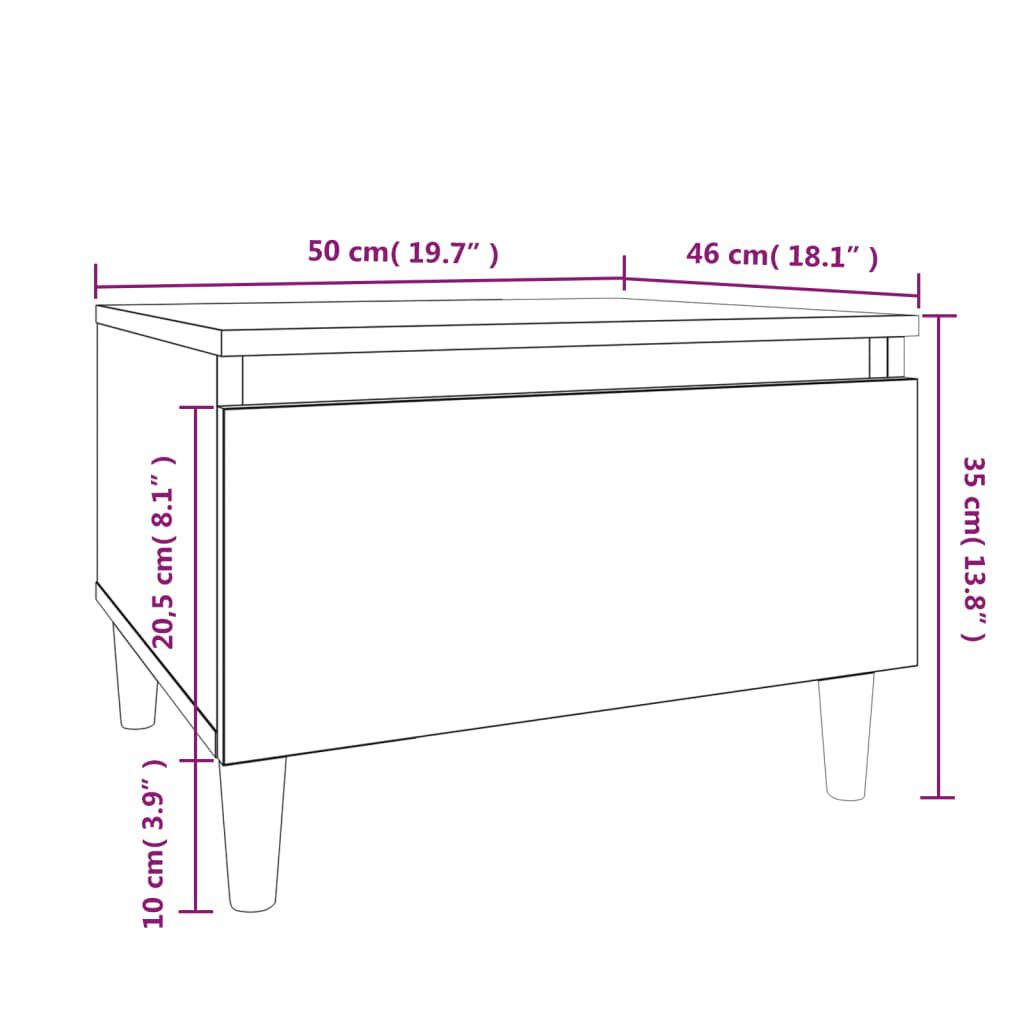 vidaXL Τραπέζι Βοηθητικό Γκρι Σκυροδ. 50x46x35 εκ. Επεξεργασμένο Ξύλο