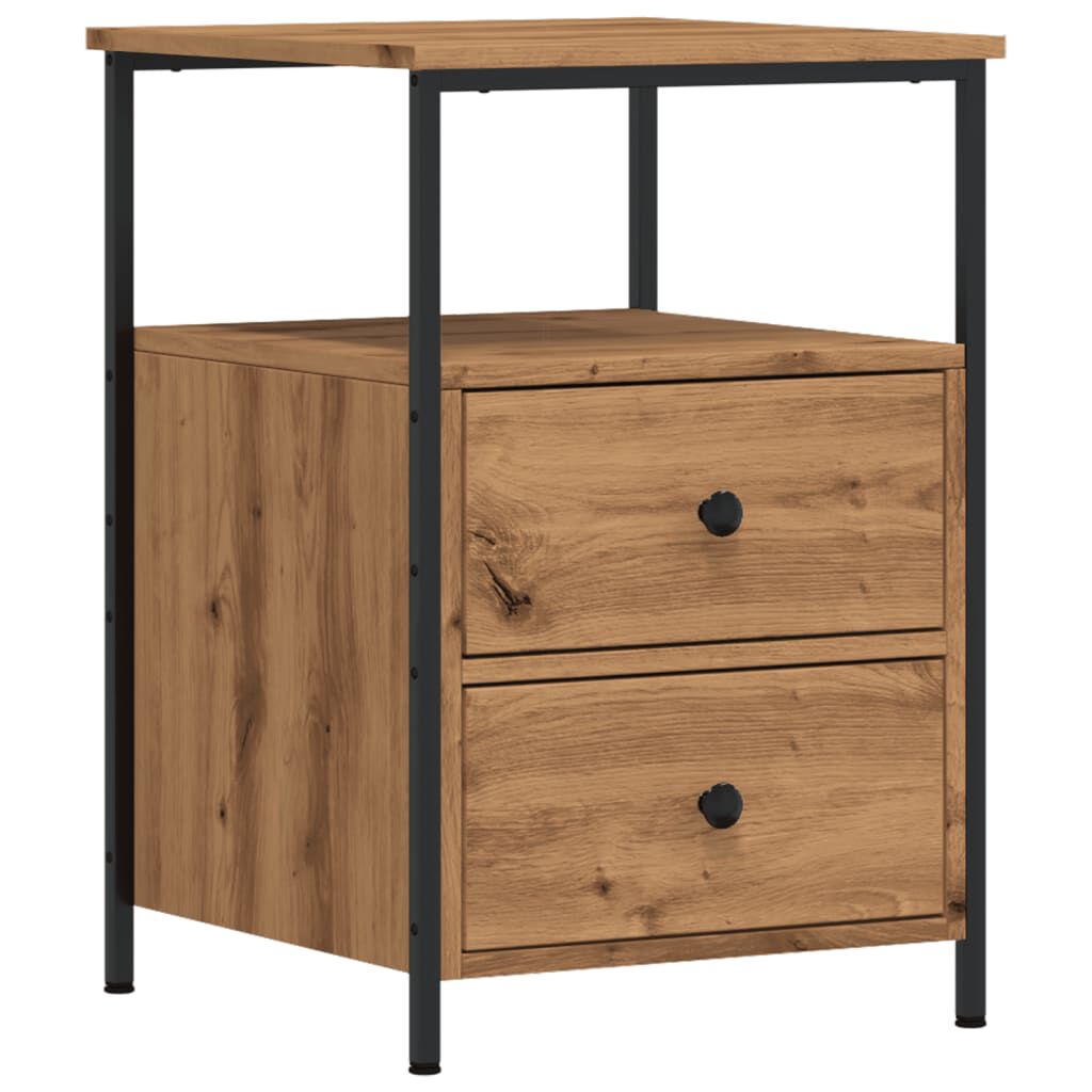 vidaXL Κομοδίνο τεχνίτης Δρυς 34x35,5x50 εκ. από Επεξεργασμένο Ξύλο