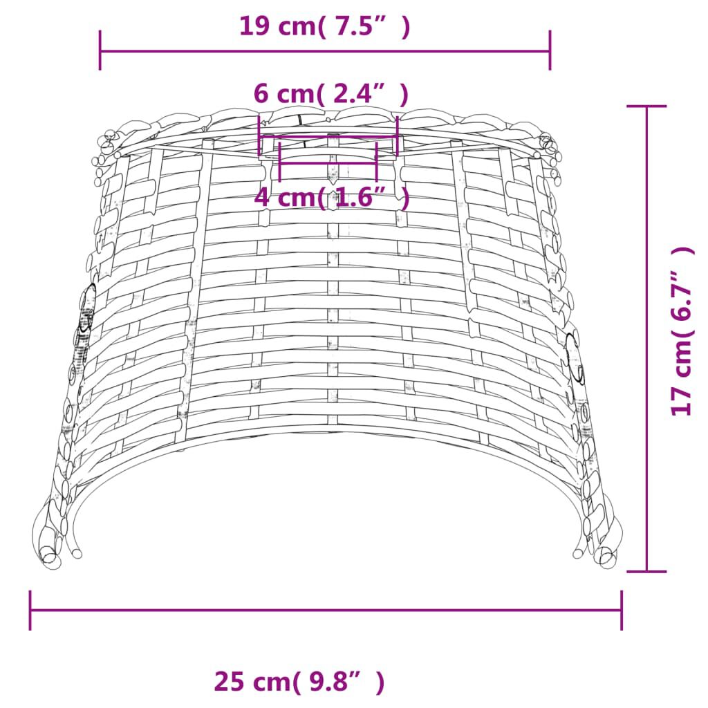 vidaXL Καπέλο Φωτιστικού Οροφής Λευκό Ø25x17 εκ. από Wicker