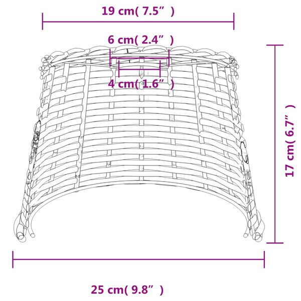 vidaXL Καπέλο Φωτιστικού Οροφής Λευκό Ø25x17 εκ. από Wicker