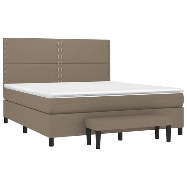vidaXL &Kappa;&rho;&epsilon;&beta;ά&tau;&iota; Boxspring &mu;&epsilon; &Sigma;&tau;&rho;ώ&mu;&alpha; Taupe 180x200 &epsilon;&kappa;. &Upsilon;&phi;&alpha;&sigma;&mu;ά&tau;&iota;&nu;&omicron;