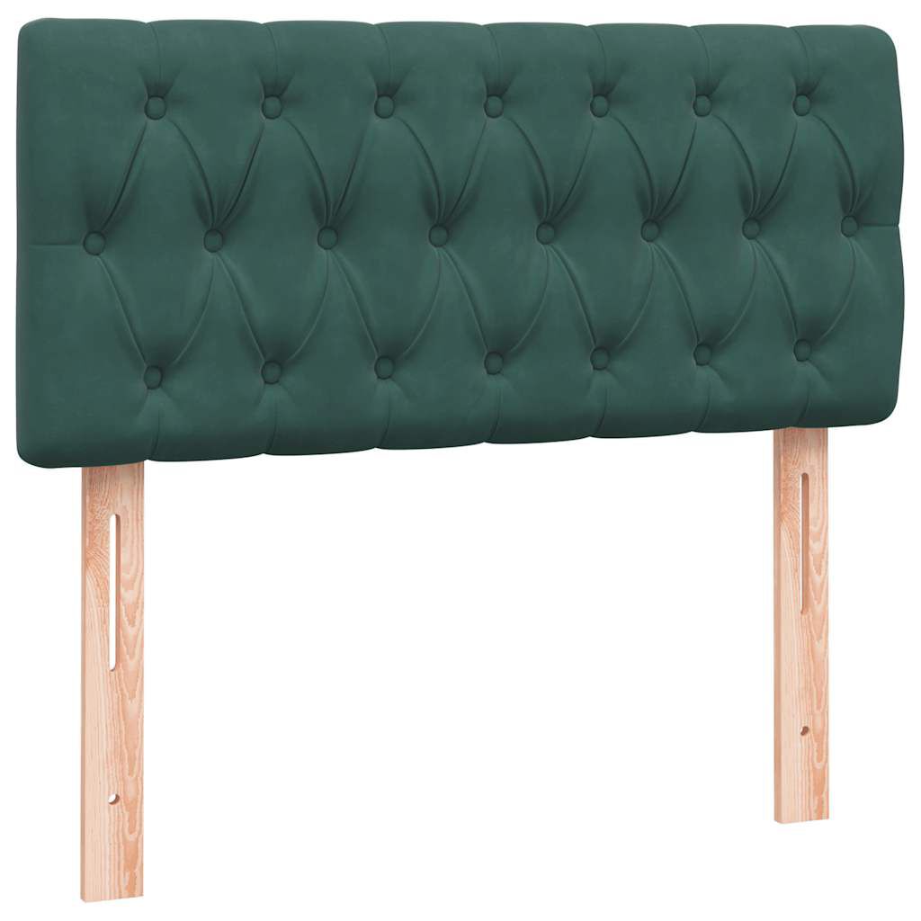 vidaXL Box Spring κρεβάτι με στρώμα σκούρο πράσινο 90x220 cm Velvet