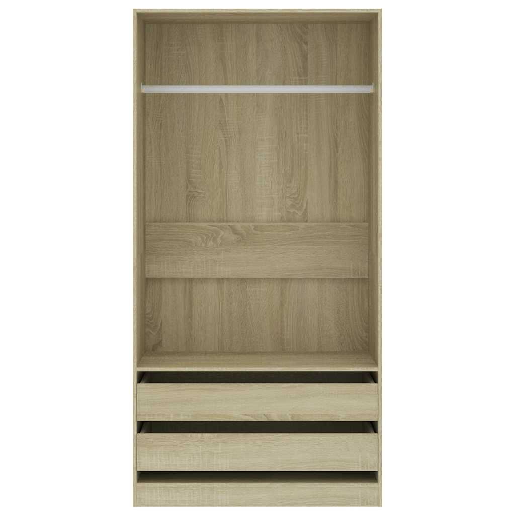 vidaXL Ντουλάπα Χρώμα Sonoma Δρυς 100 x 50 x 200 εκ. από Επεξ. Ξύλο