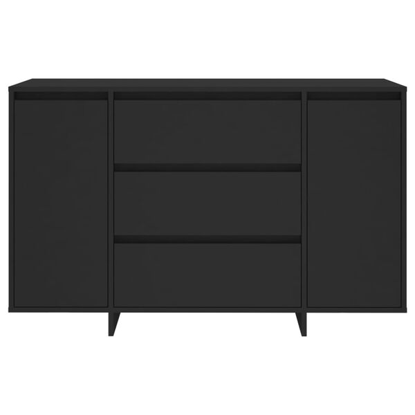vidaXL Συρταριέρα με 3 Συρτάρια Μαύρη 120x41x75 εκ από Επεξ. Ξύλο