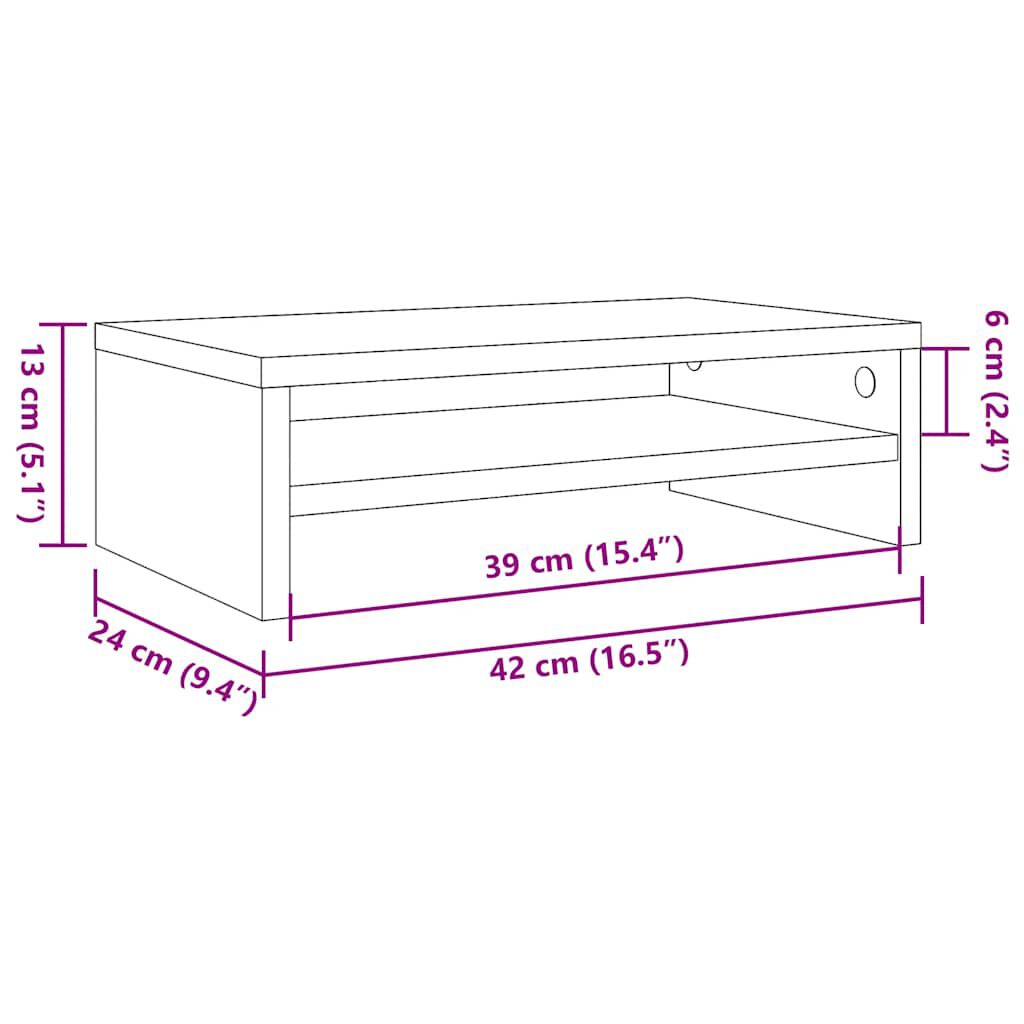 vidaXL Βάση Οθόνης Μαύρη 42 x 24 x 13 εκ. από Επεξ. Ξύλο