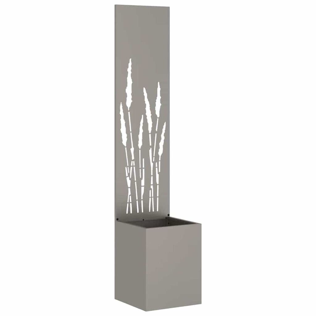 vidaXL Γλάστρα Κήπου με Διακοσμητική Πάνελ Σκ rusty 32 x 140 εκ.